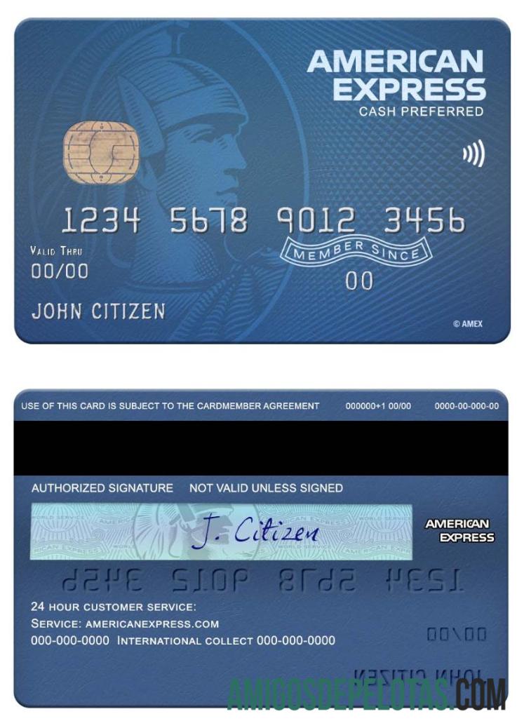 Cartão preferencial Amex Blue Cash do quinto terceiro banco dos EUA amostra